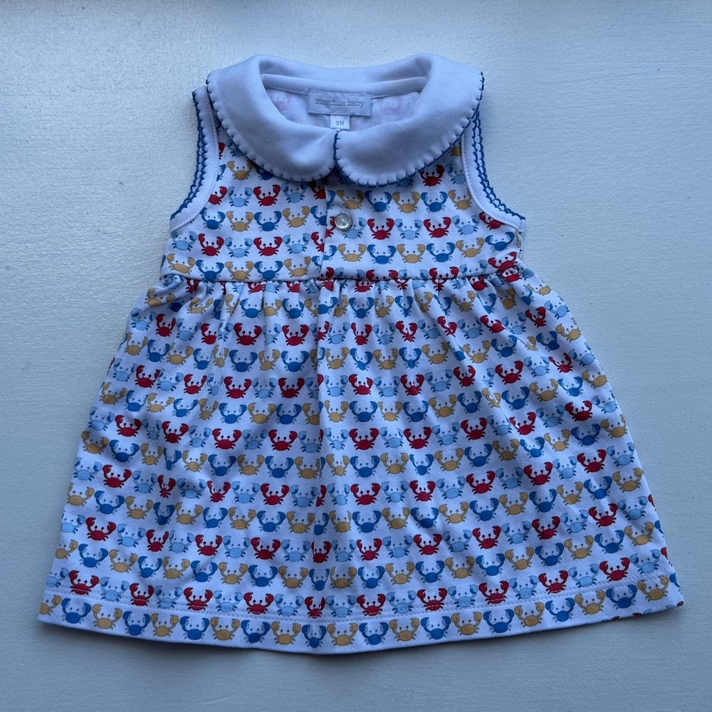 Magnolia Baby Crab Print Collared Dress size 3 Months